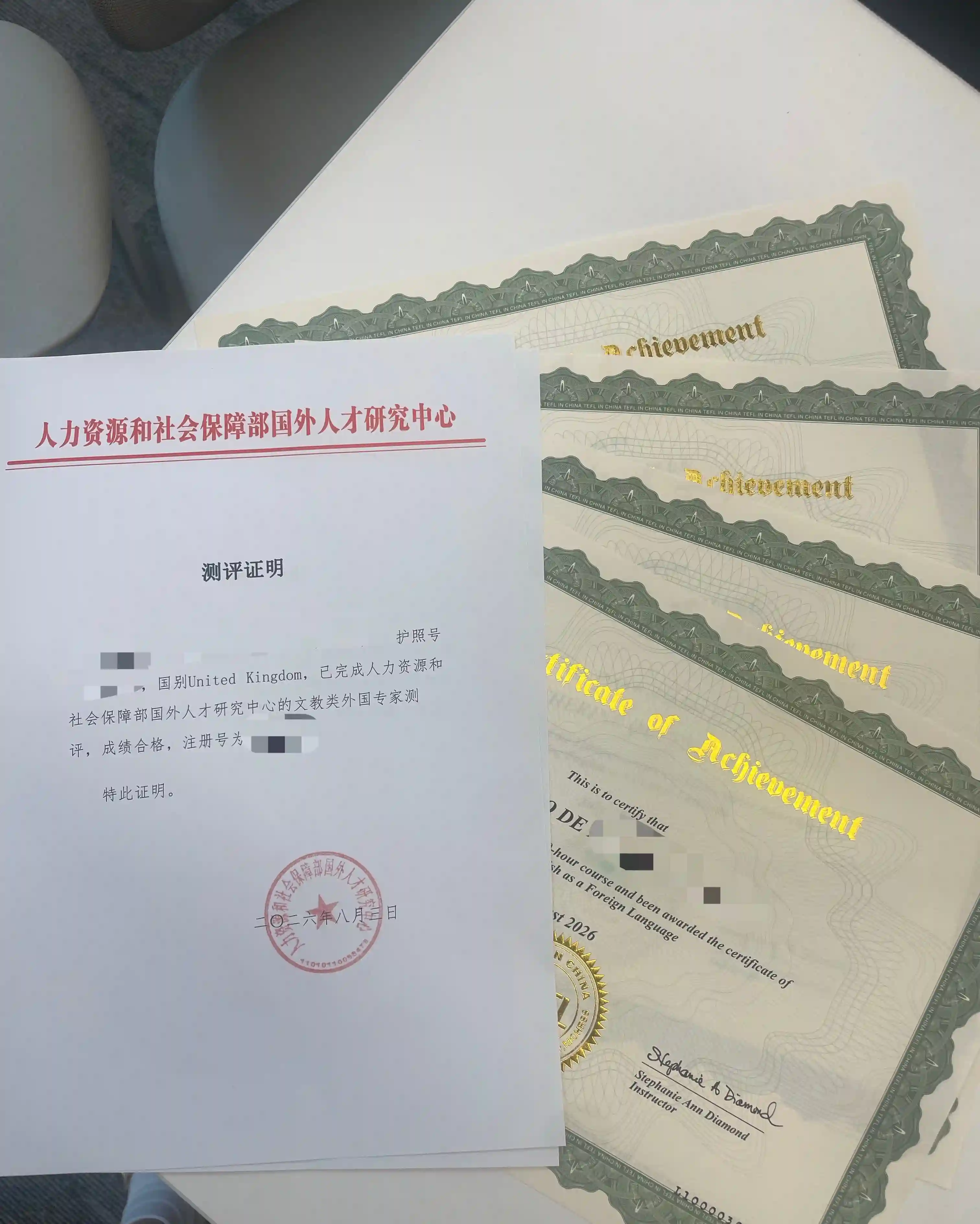 TEFL in China Certificates