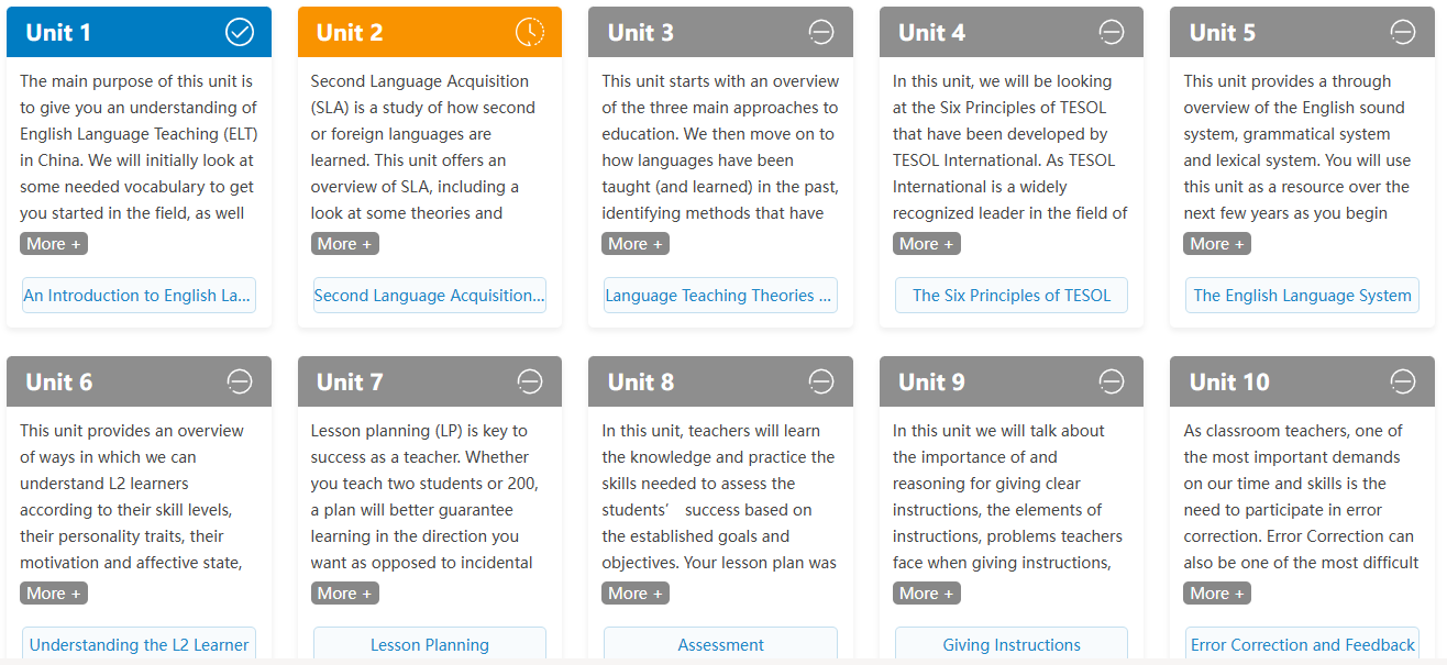 TEFL in China Units